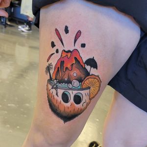 Fun concept for a volcano tattoo 