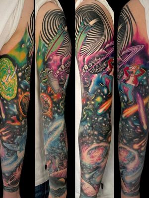 Space sleeve #galaxy #futurama #rickandmorty #colorspace #planet #bender #fry 
