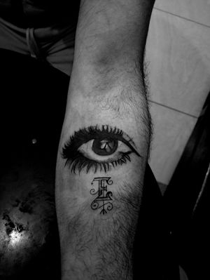#tattooart #eyetattoo #Black #tattoo #lettertattoo
