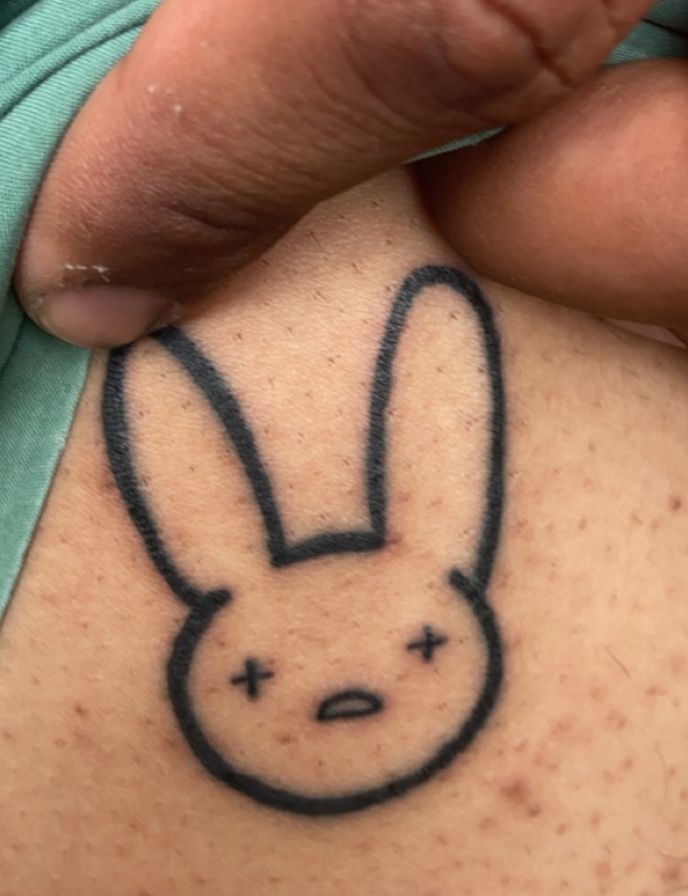 mila  on Instagram cute bad bunny finger tattoo thank u kristinrebeca    Finger tattoos Tattoos Hand tattoos