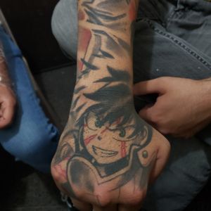 Healed tattoo of Midorya forma Boku no Hero anime.