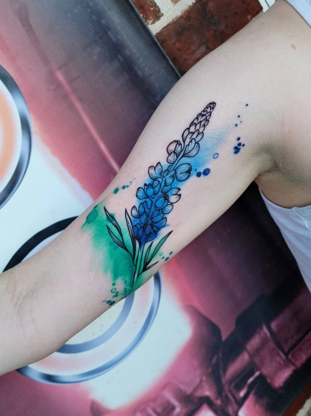 Little Pricks Tattoo Studio — Fun blue bonnet flower tattoo by our female  tattoo...