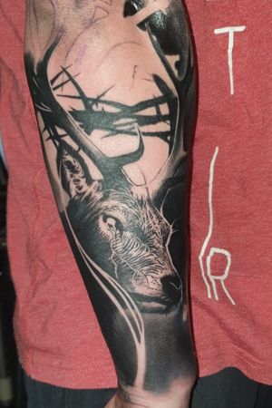 #Deer #Stag #wildlife #animal #creepy #sleeve #ink #inked #inkedlife #inkedmen #tattoo #relismtattoo #besttattoo #blackouttattoo #blacktattoo #blacktattooart #tattoos #blackandgreytattoos