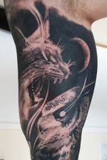 #Lynx #Moon #owl #wildlife #animal #creepy #sleeve #ink #inked #inkedlife #inkedmen #tattoo #relismtattoo #besttattoo #blackouttattoo #blacktattoo #blacktattooart #tattoos #blackandgreytattoos