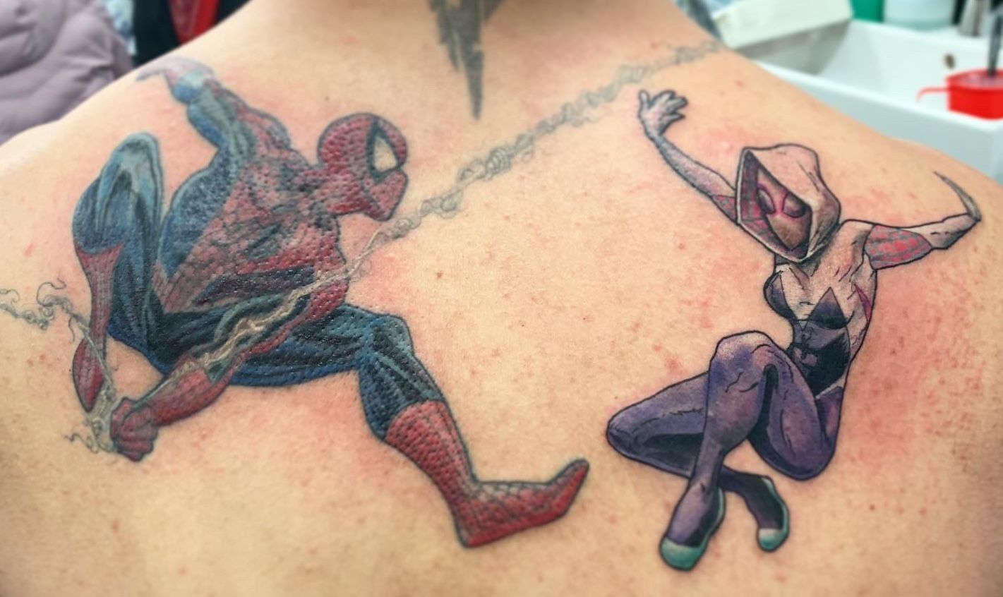 Andrew Wilson on Twitter Made a tattoo of spidergwen referenced from  Artgerm Marvel tattoos blackwork darkartists httpstcoJle405o4M7   Twitter
