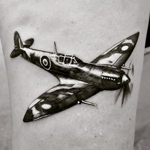 Spitfire done on thigh. 