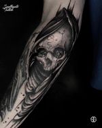 • Grim Reaper • custom blackwork piece by our resident @o.s.c.r.tttst Books/Info: 👉🏻@southgatetattoo • • • #grimreaper #blackworkers #blackwork #southgatetattoo #sgtattoo #customtattoo #blackworktattoo #londontattoostudio #darktattoo #onlythedarkest #darkest #tattoo