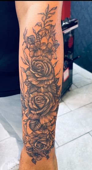 Roses sleeve tattoo 