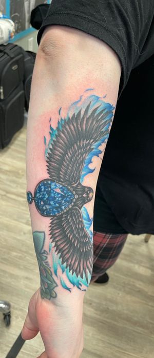 Harry Potter Ravenclaw piece. Done at my guest spot in Billing, MT. 