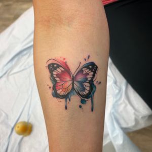 Watercolor butterfly. Done at my guest spot in Billings, MT. 