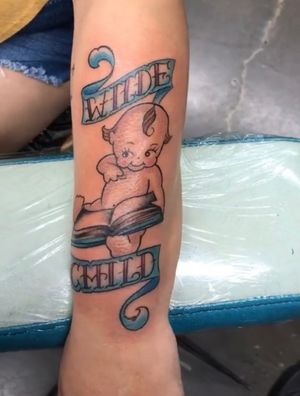 This one was to celebrate my little girl! Done at Signal Hill Tattoo (now closed). #kewpie #mother #vintage #baby #doll #oscarwilde #books 