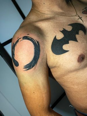 Healed Batman logo French enso circle 