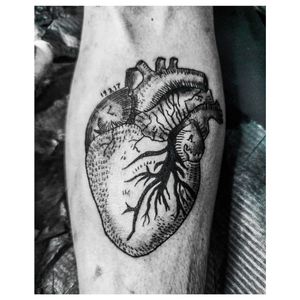 #fineline heart tattoo 
