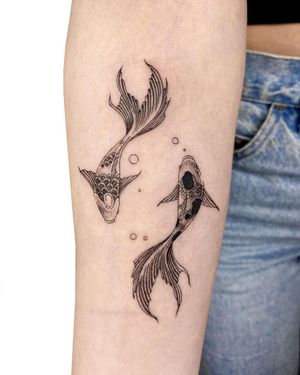 Little koi fish. #koi #fish #koitattoos #armtattoos