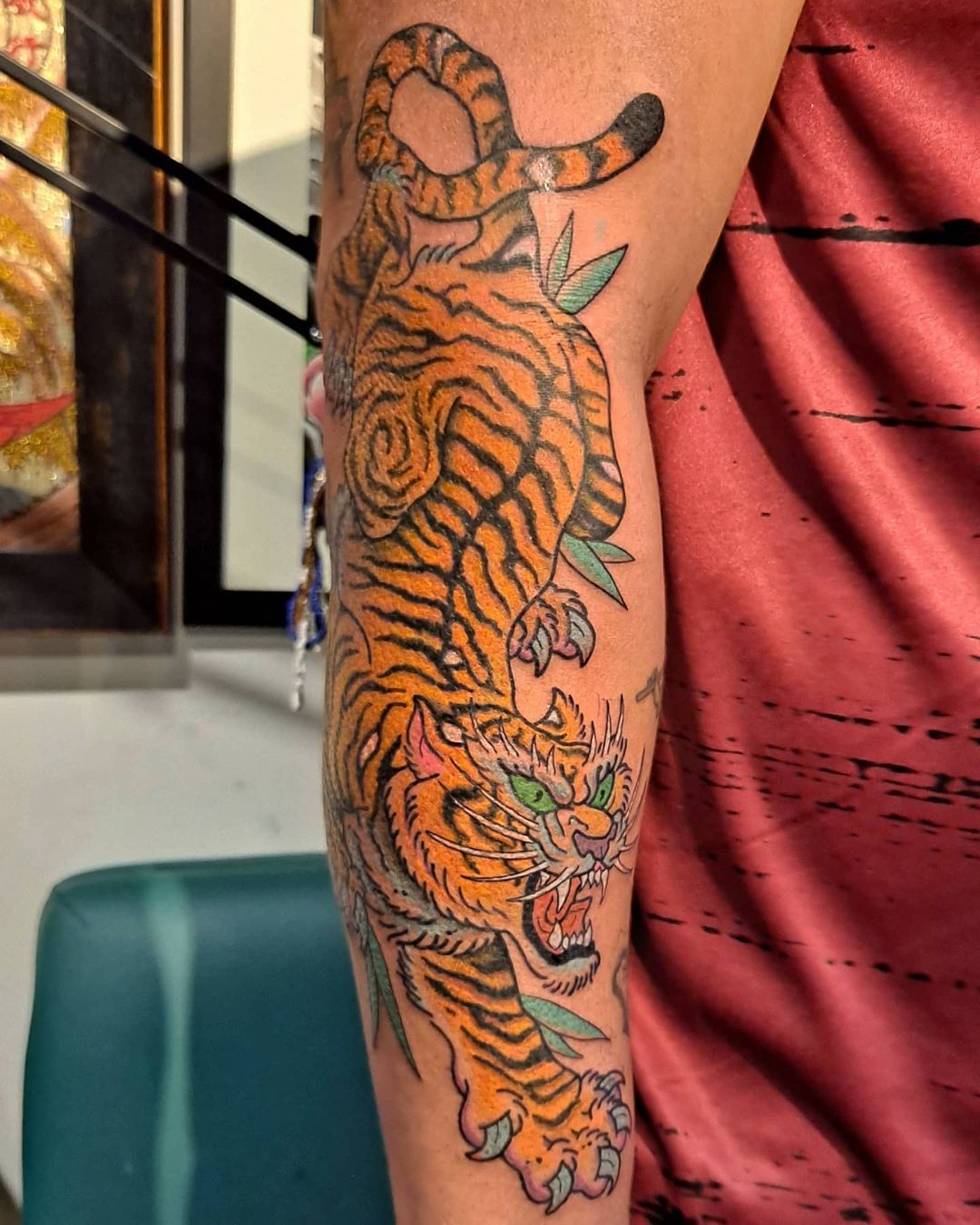 Tiger and snake by Yonmar - Electric Ave in Montreal, Quebec, Canada : r/ tattoos