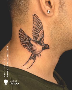 Checkout this amazing bird tattoo done by  Amit Gohil at Aliens Tattoo India 
If you wish to get this tattoo visit - www.alienstattoo.com