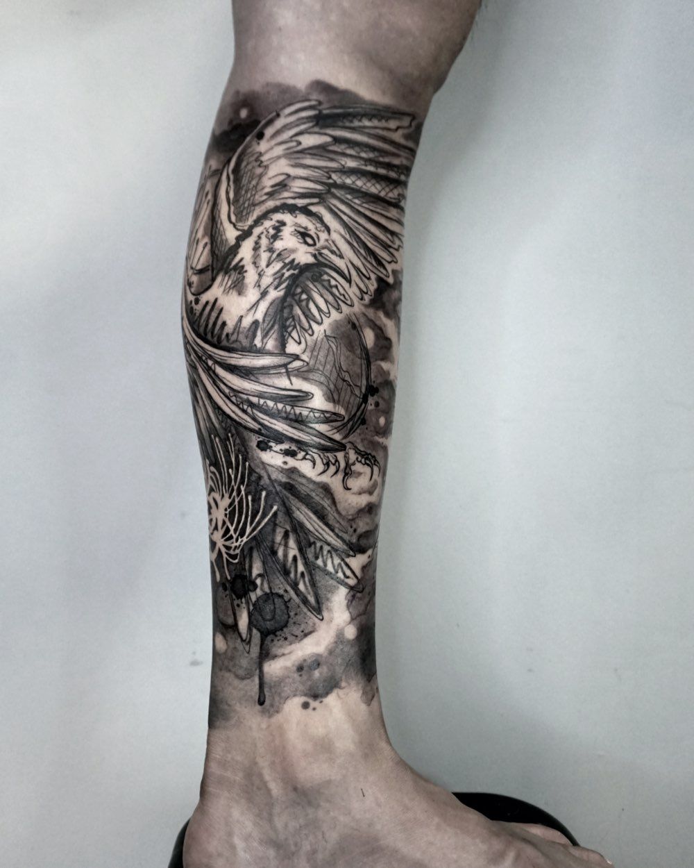 Leg half sleeve | Maori tattoo designs, Polynesian tattoo, Calf tattoo