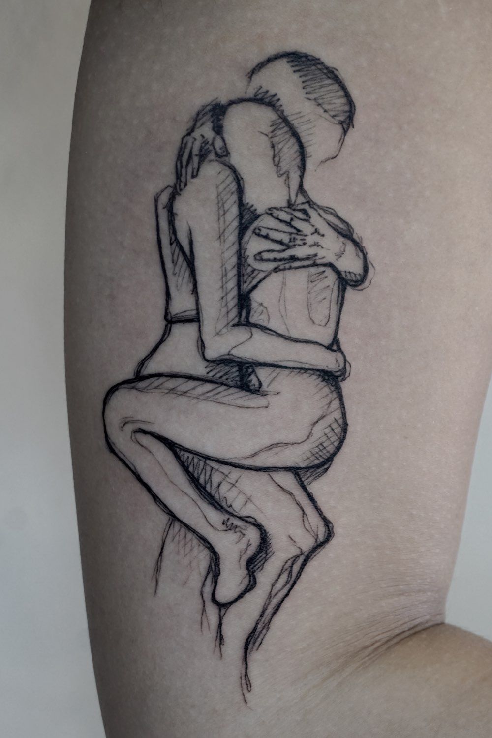 Tattoo uploaded by Stefanie Fox Tattoo • Sketch Style Loki and Raven Half  Leg Sleeve • Tattoodo
