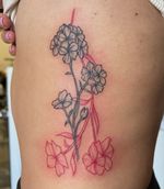 Custom Fine Line Floral Tattoo