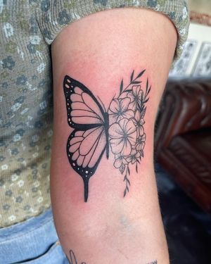 Butterfly / Floral Tattoo