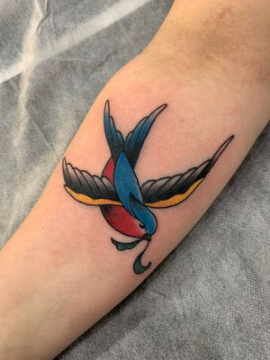 Little memorial piece from the other day. Childhood memories! For bookings: bubsytattoo@hotmail.com #cute #sydney #sydneytattooartist #trad #traditionaltattoo #traditional #colour #tradtattoo #australia #sparrow #memorial 