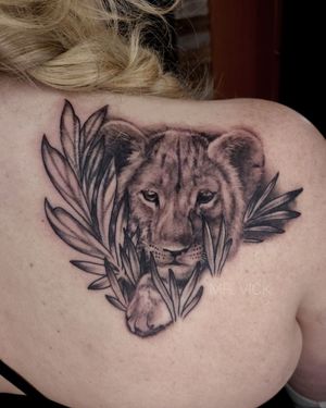 Lion cub cover-up, while I was guest-spotting at Kalamalka Ink in Bellingham.