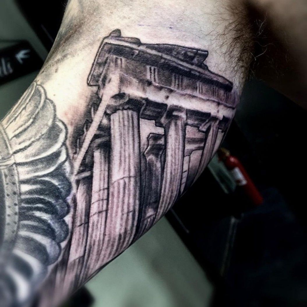 Tattoo uploaded by Graham Spence • Greek ruins added to my inner arm • Tattoodo