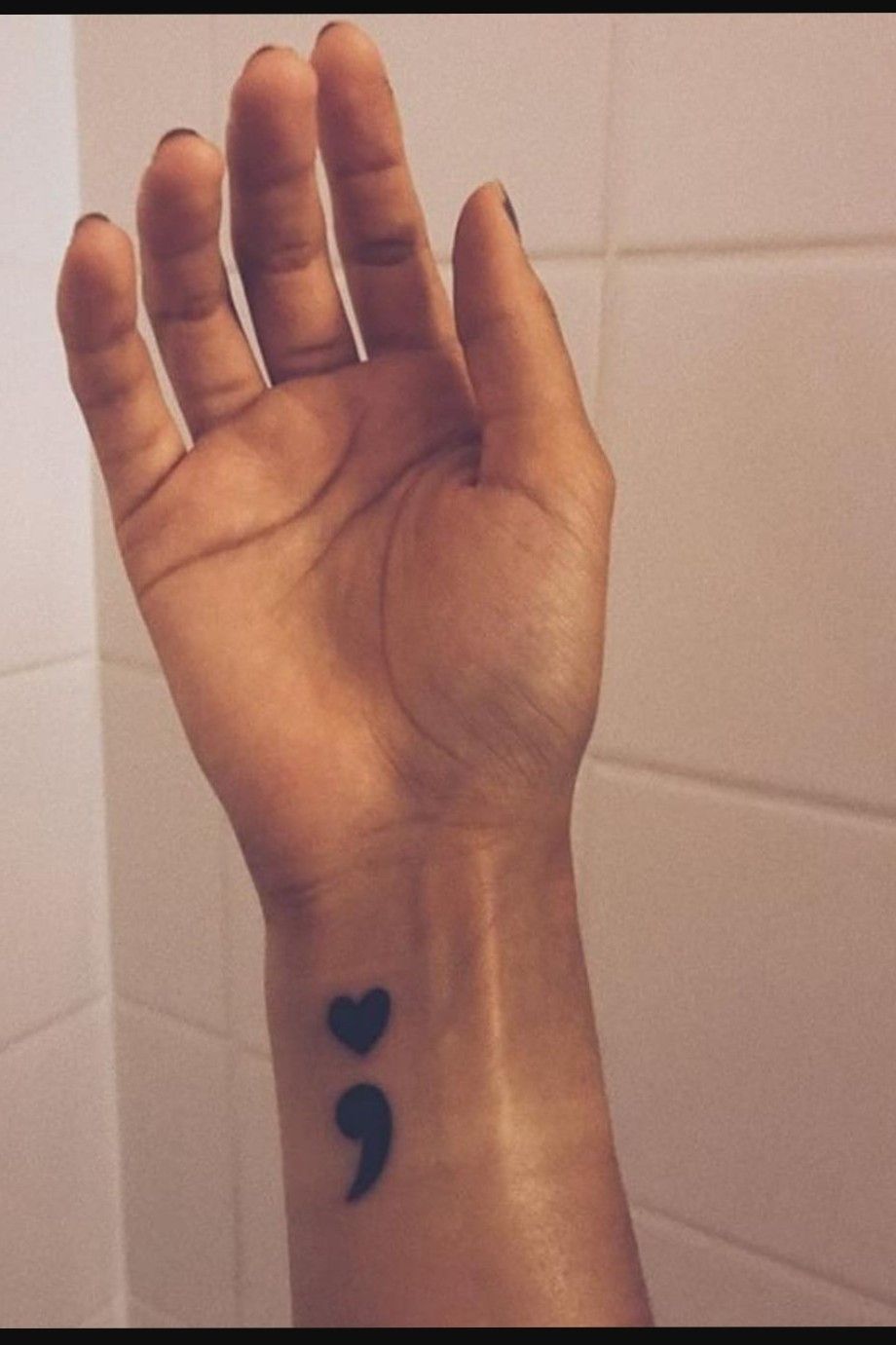 Semicolon Heart Temporary Tattoo - Etsy
