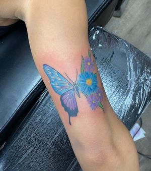 colorful butterfly/flower tattoo 🦋🌸