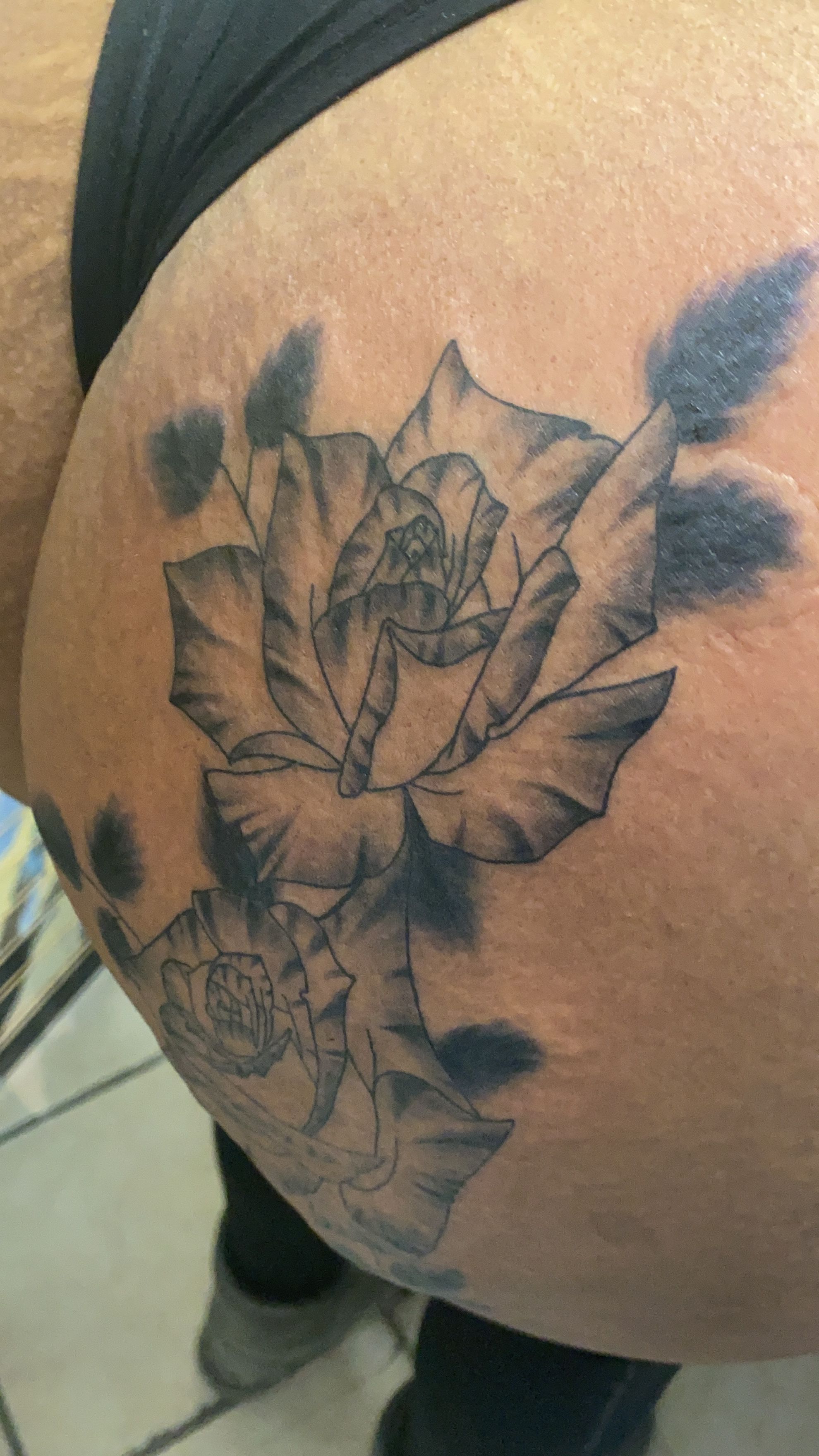 Tattoo uploaded by Ruby Ghauri  We covered up some mild cellulite with  these tiger roses I came up with This is one of 3 going down my clients  backside  Tattoodo