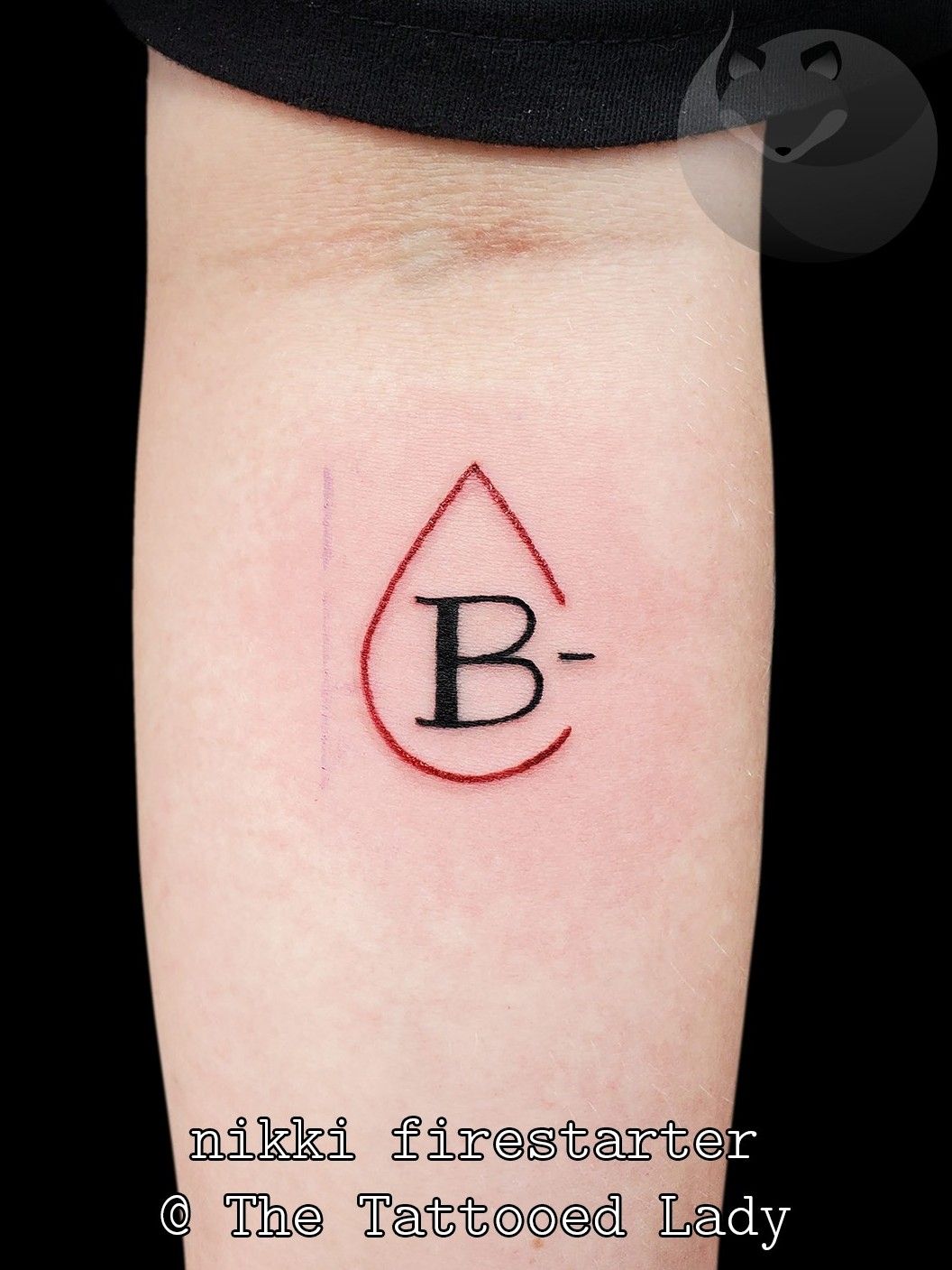 Tattoo uploaded by Nik Firestarter • Lil blood type tattoo 💉🩸 . . . .  #BloodType #Bnegative #BloodTattoo #BloodTypeTattoo #InformationalTattoo  #MedicalTattoo #SimpleTattoo #TextTattoo #ColorTattoo #RedAndBlack #tattoos  #BodyArt #BodyMod #modification ...