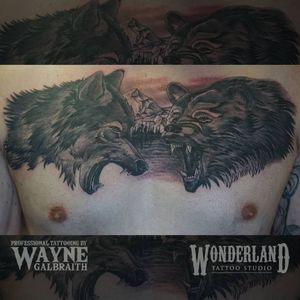 Here's a killa wolf and bear tattoo I did a while back, can't believe it happened in one session!