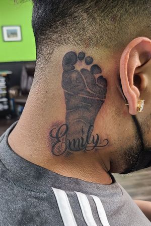 Footprint tattoo instagram @emar28tattoo in Riverside