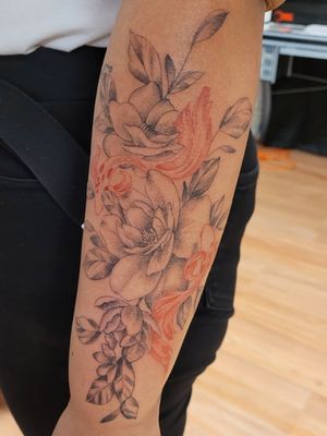 Floral sleeve my own design. If you interested in work like this hit me up on Instagram. Stixs.ink