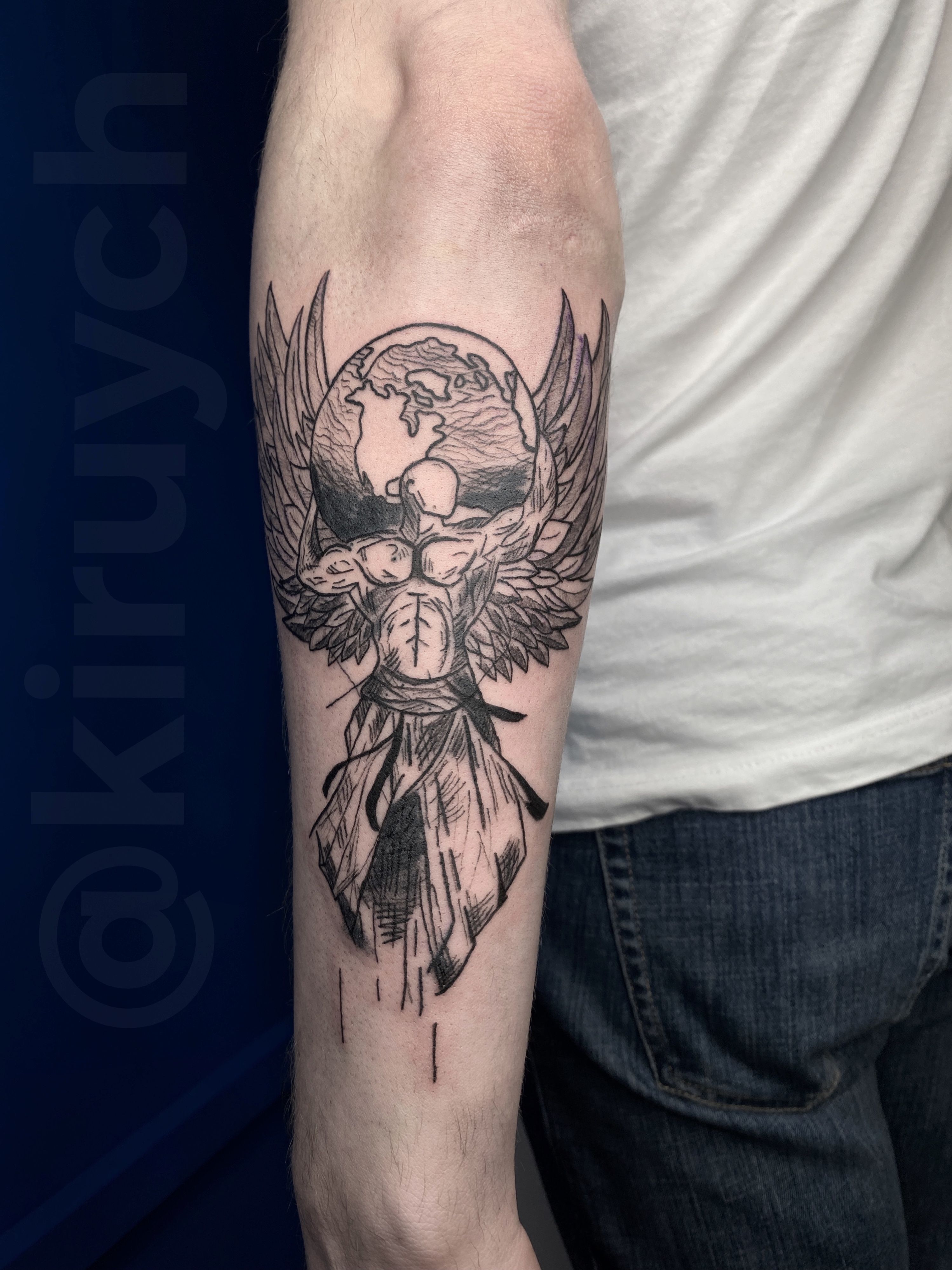 Tattoo uploaded by Kir • Atlas Shrugged illustration outer forearm • Tattoodo