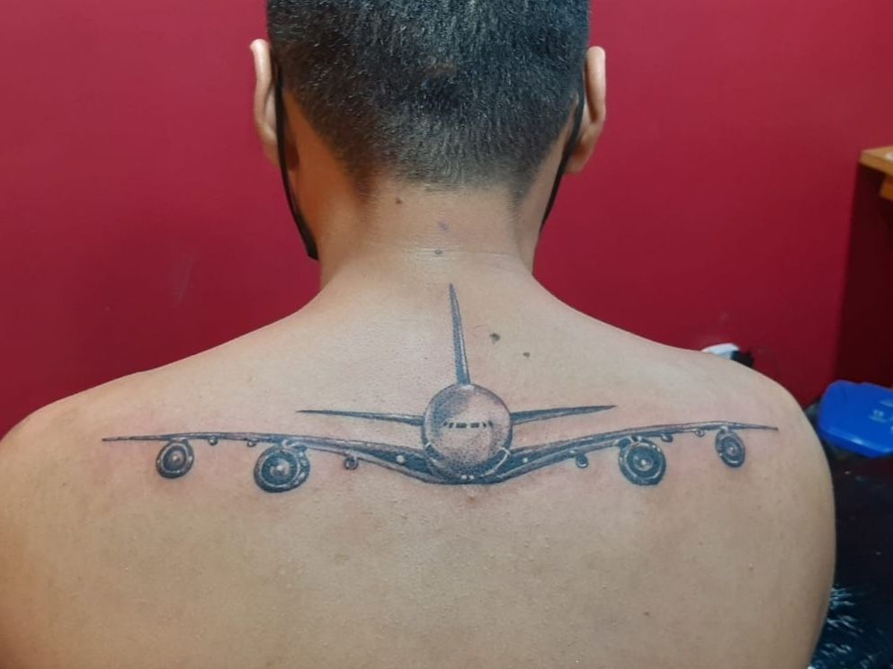 Outline airplane tattoo - Tattoogrid.net
