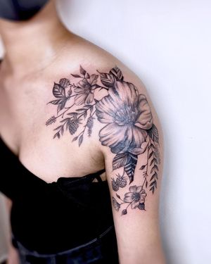 Cover up floral sleeve (WIP) 
