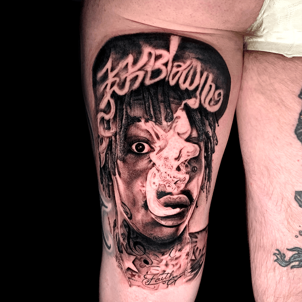 Realistic tattoo portrait of the american rapper Wiz Khalifa in  Instgram luigimansitattoo In  Tattoo designs Simple tattoo designs  Tattoos