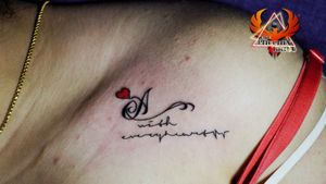'A' alphabet with every heartbeat.#witheveryheartbeat #tattoo #A #alphabet #qoutestattoo #qoutations #hearttattoo #heart #creativity #tattoolife #tattoogirls #girlstattoo #inkedgirls #colarbone #tattgirl #shouldertattoo #necktattoos #girltattoos #tattooforgirls #calligraphy #beautybloggers #bae #neattattoo #liningtattoo #thecleanestlinesinbusiness #heartbeat #redheart #colortattoo #colourtattoo #chandigarhtattoo
