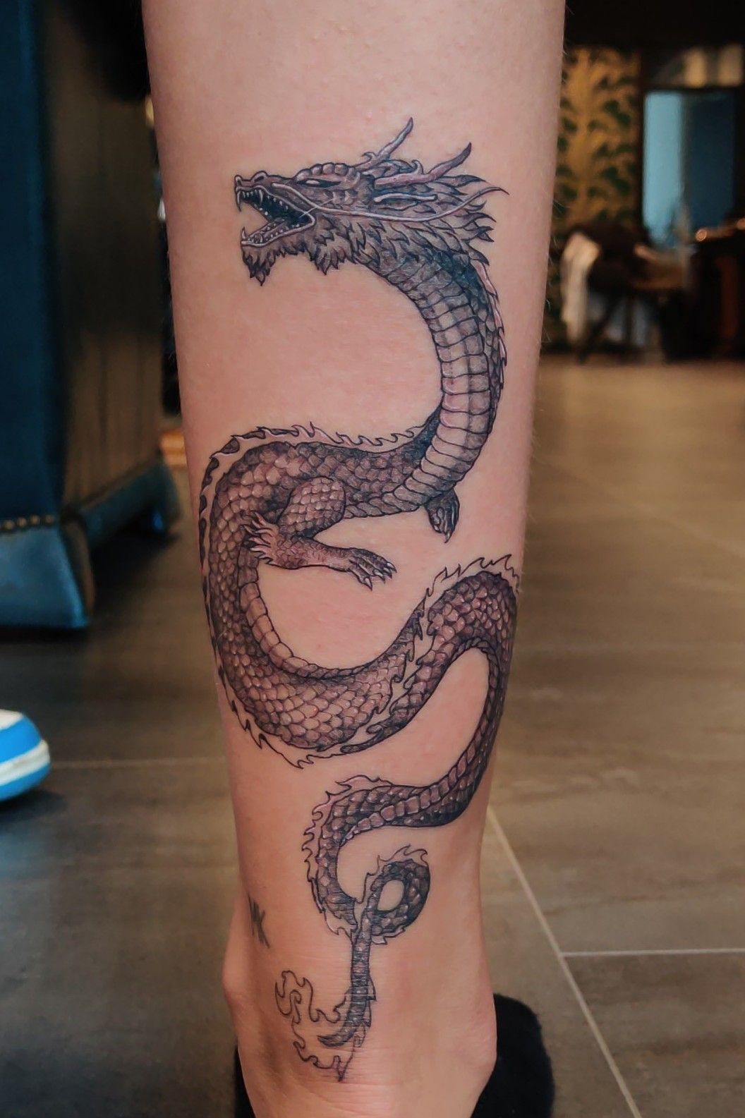 Dragon Tattoo on Arm Fine Lines  Dragon tattoo Dragon tattoo arm Chinese dragon  tattoos