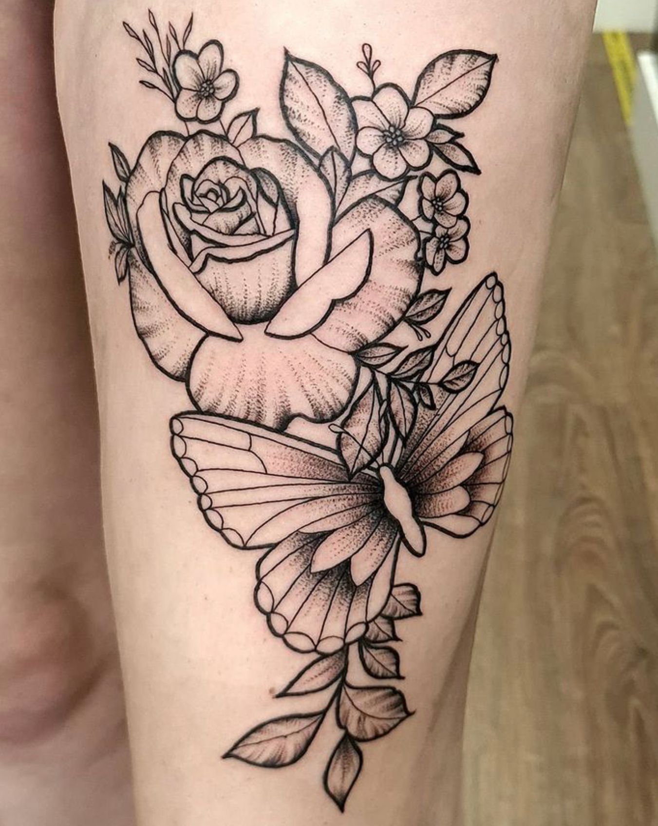 Tattoo uploaded by AJ  Floral girly thigh piece  Tattoodo