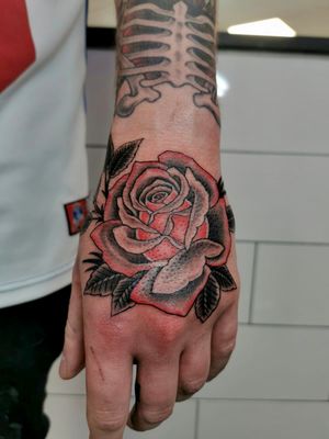 Rose for Jamie, tattooed by Ant Dickinson