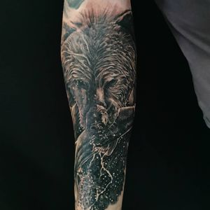 bear Tattoo by Ouzotattooartist 
