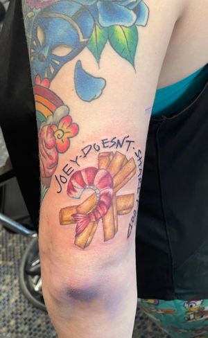 Friends tattoo- Joey doesn’t share food. Shrimp and fries tattoo