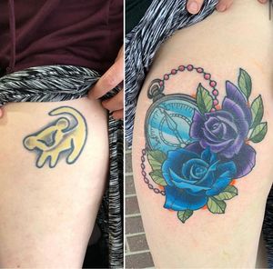 Rose and pocket watch coverup