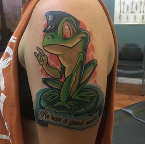 Memorial frog tattoo