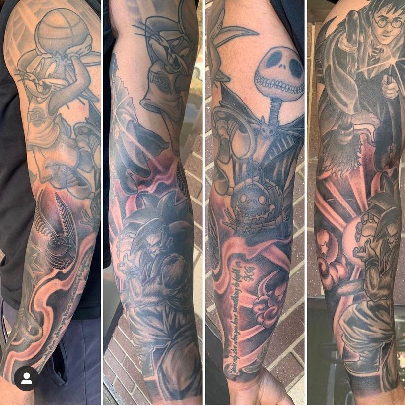 Tattoo uploaded by George Miller  Dungeons and dragons inspired sleeve   Tattoodo