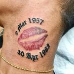 Parent's birthdate fonts, lips tattoo not done by me.