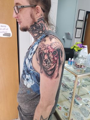 Neck and Shoulder tattoo