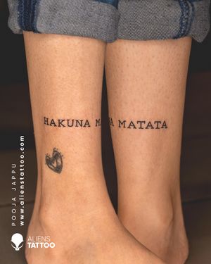 Checkout this amazing Hakuna Matata Script Tattoo By Pooka Jappu At Aliens Tattoo India.If you wish to get these amazing Script tattoos visit our website - www.alienstattoo.com